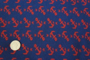 画像1: セレクト生地：アンカーニット（青）20cmカットクロス