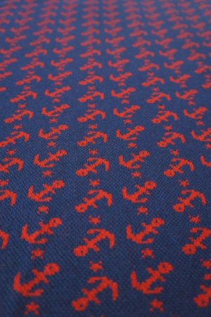 画像2: セレクト生地：アンカーニット（青）20cmカットクロス