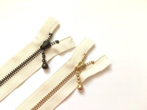 画像1: ファスナー：30cm玉付きファスナー（キナリ）