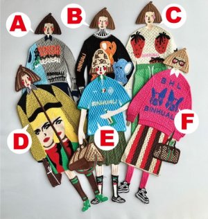 画像2: セレクトワッペン☆縫い付けタイプ・女の子BIG刺繍ワッペン