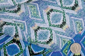 画像3: セレクト生地：アジアン天竺（ブルー）1mカットクロス