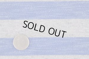 画像1: セレクト生地：かすれ太ボーダー裏毛（ブルー）40cmカットクロス