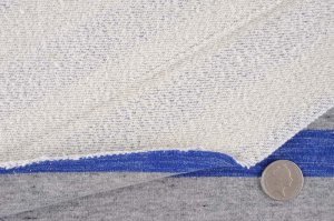 画像3: セレクト生地：かすれ太ボーダー裏毛（ブルー）40cmカットクロス