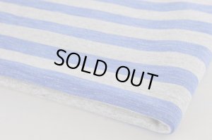 画像4: セレクト生地：かすれ太ボーダー裏毛（ブルー）40cmカットクロス