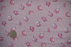 画像2: SALE生地：ジョーゼットプリント（ティーカップ柄ピンク）