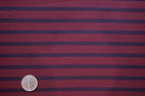 画像2: セレクト生地：先染めボーダー天竺（エンジ×ネイビー）55cmカットクロス