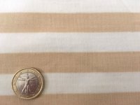 セレクト生地：【難有】ボーダー天竺（オフ／ベージュ）40cmカットクロス