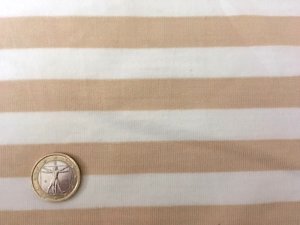 画像2: セレクト生地：【難有】ボーダー天竺（オフ／ベージュ）40cmカットクロス