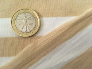 画像3: セレクト生地：【難有】ボーダー天竺（オフ／ベージュ）40cmカットクロス