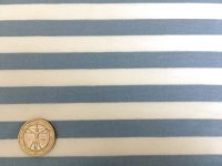 セレクト生地：ボーダー天竺（パステルブルー×オフ）25cmカットクロス