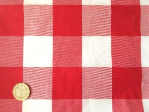画像2: セレクト生地：ブロックチェック柄コットン（レッド）45cmカットクロス