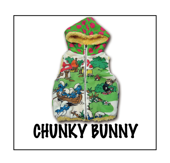 CHUNKY BUNNY☆2collarリバーシブルベスト:ファスナーtype  (型紙／仕様書あり）
