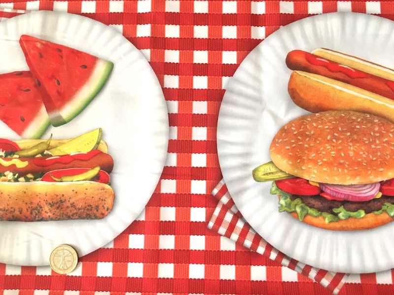 セレクト生地：USAコットンハンバーガー柄60cmパネル